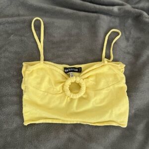 urban outfitters light yellow crop top